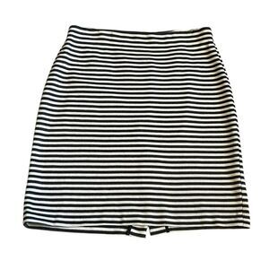 Talbots Black and Cream Striped Skirt, Size 12